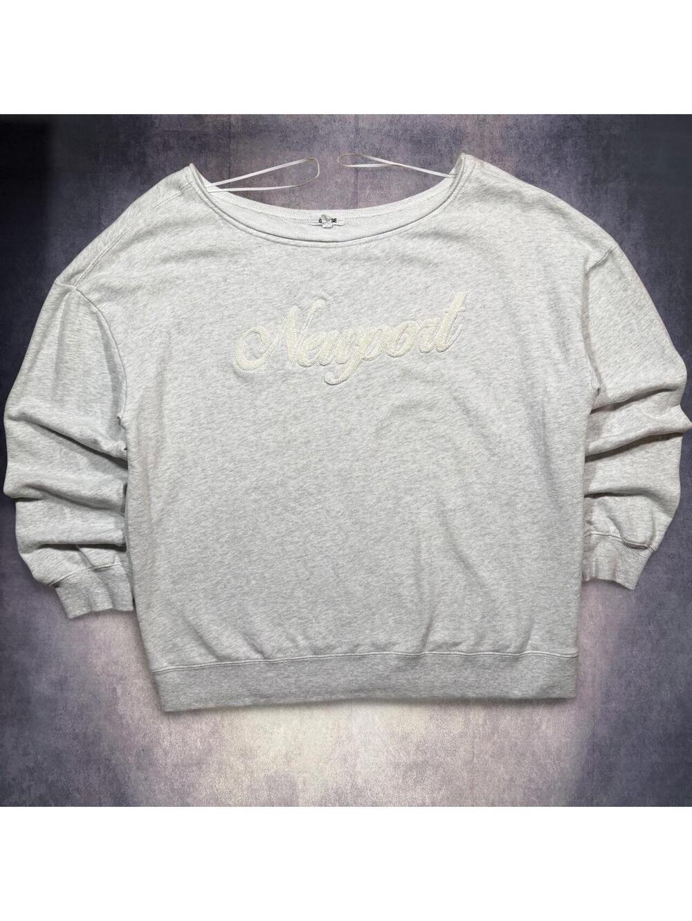 Garage gray off the shoulder sweatshirt